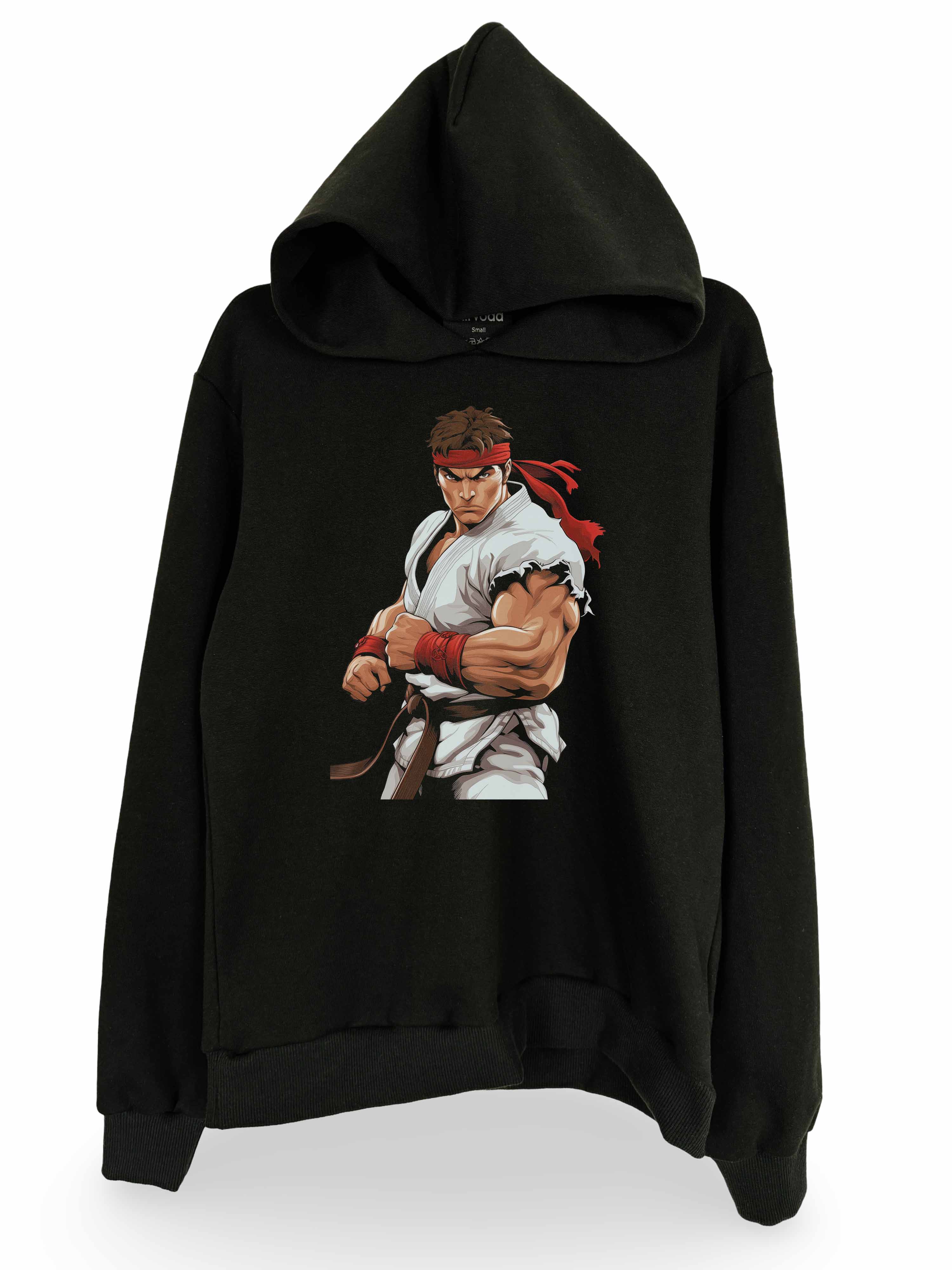 Ryu Street Fighter Baskılı Kapüşonlu Sweatshirt Avrupa Kalıp Hoodie